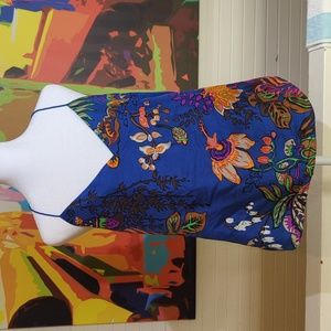 J. Crew Blue Floral Tank Top